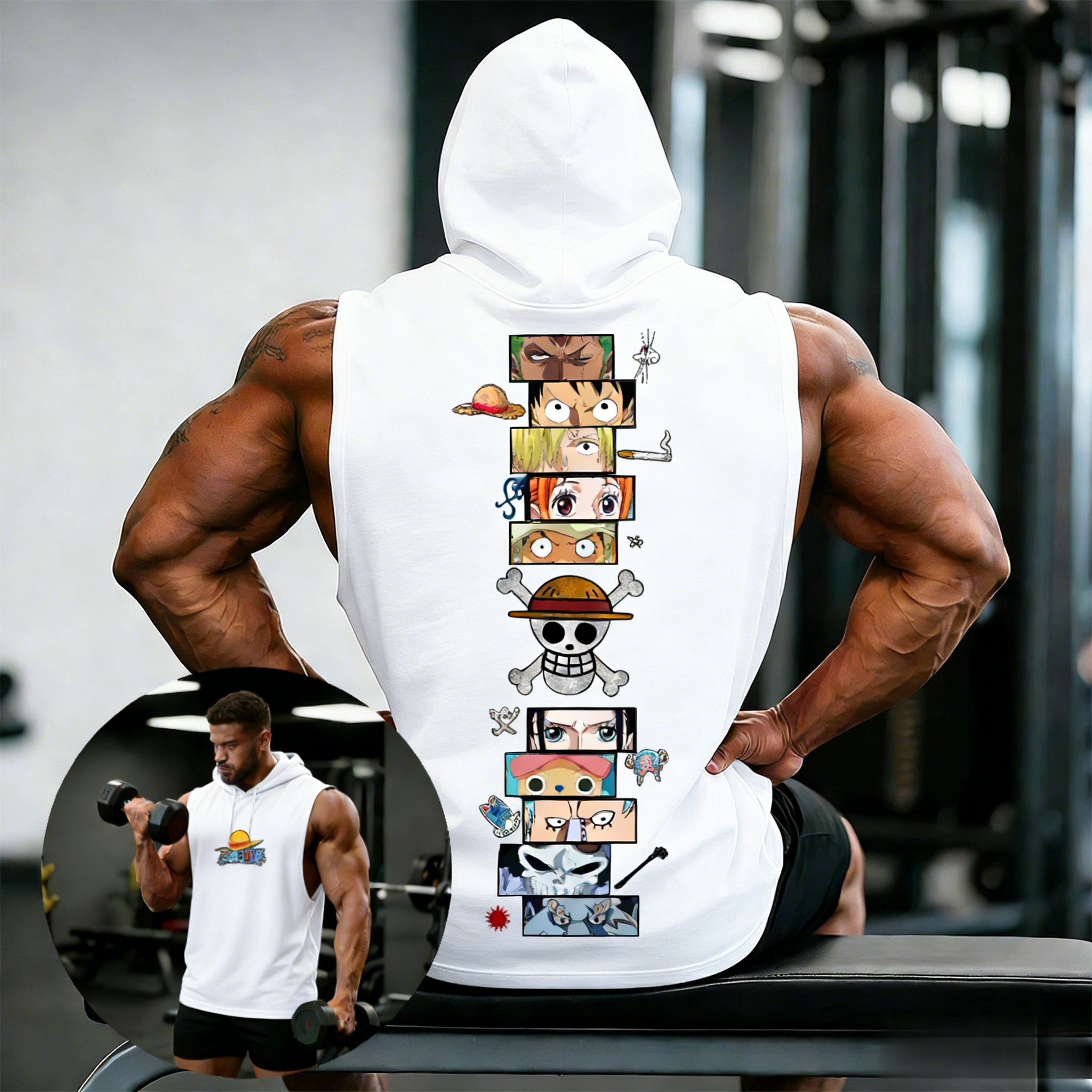 Sleeveless Undershirt - One Piece Anime Hoodie Sleeveless Shirt