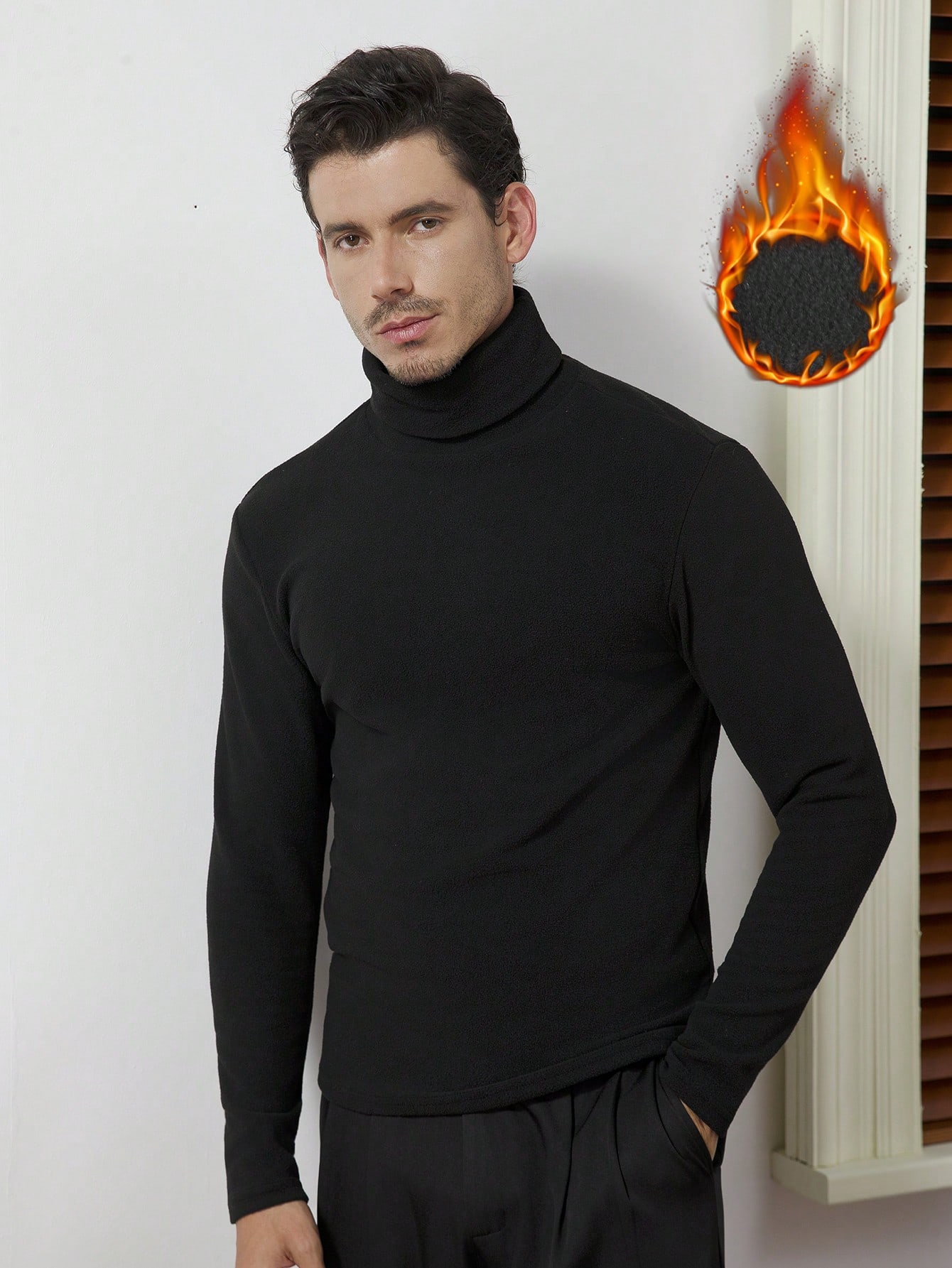 Men's Black High-Neck Long Sle - Base Layer Top recension och pris