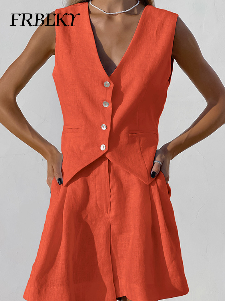 New Cotton Linen Vest Short Se - Sleeveless Undershirt recension och pris