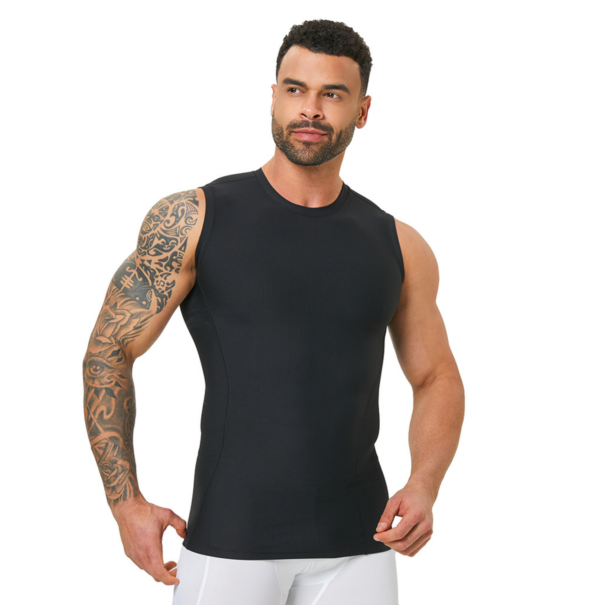 Men's Slim Fit Body Shaping Ve - Tank Top Ribbed recension och pris