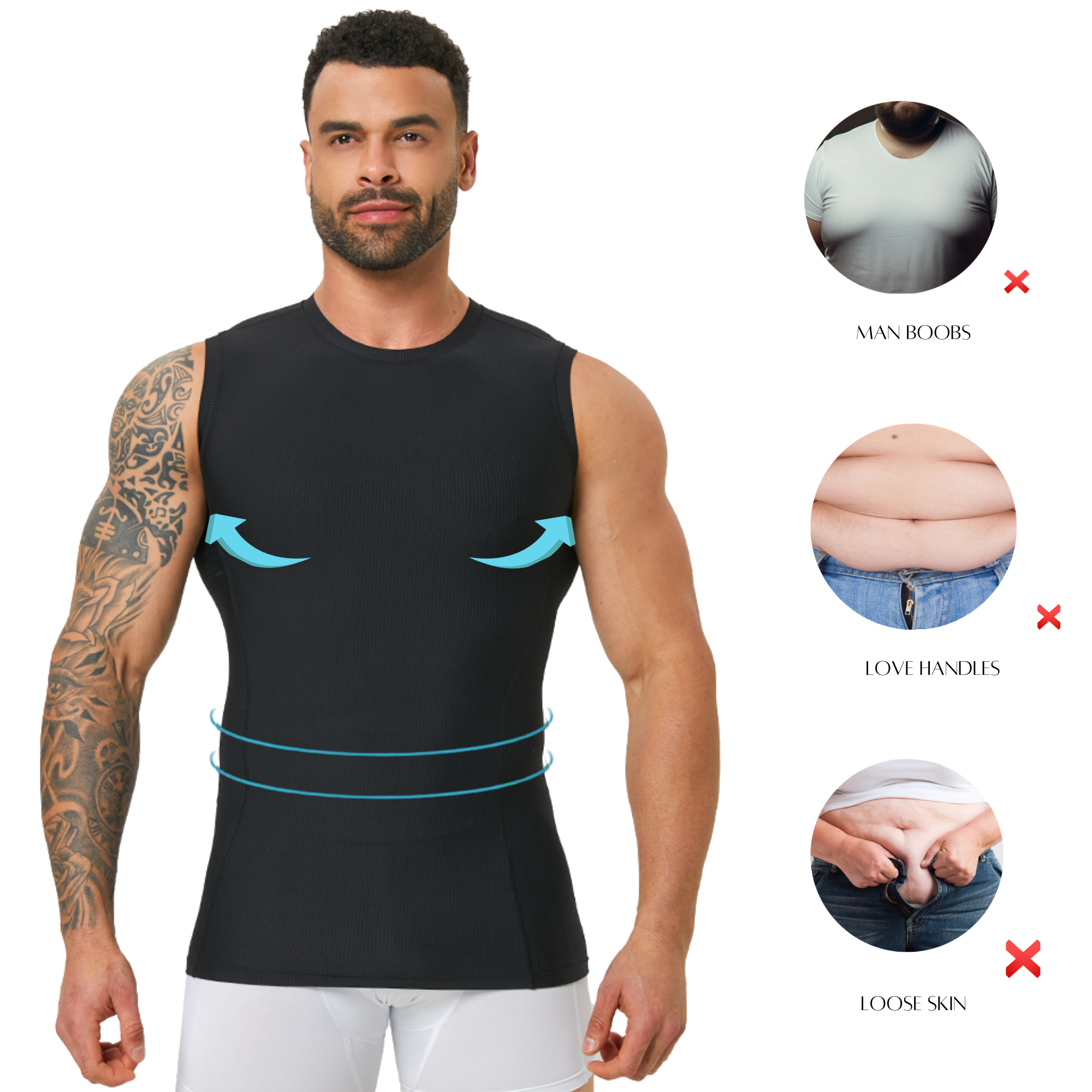 Men's Slim Fit Body Shaping Ve - Tank Top Ribbed recension och pris