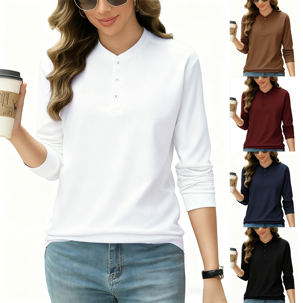 2026 NEW Solid Cotton Henley S - Undershirt Crew Neck recension och pris