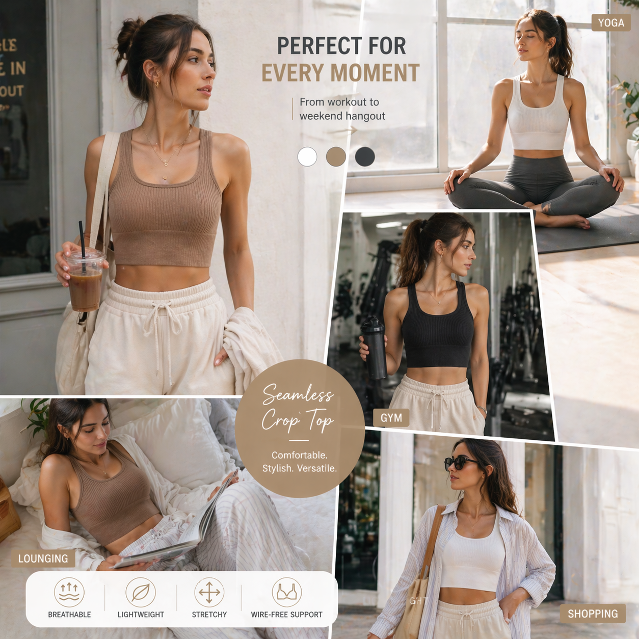 Women Seamless Ribbed Crop Top - Tank Top Ribbed recension och pris