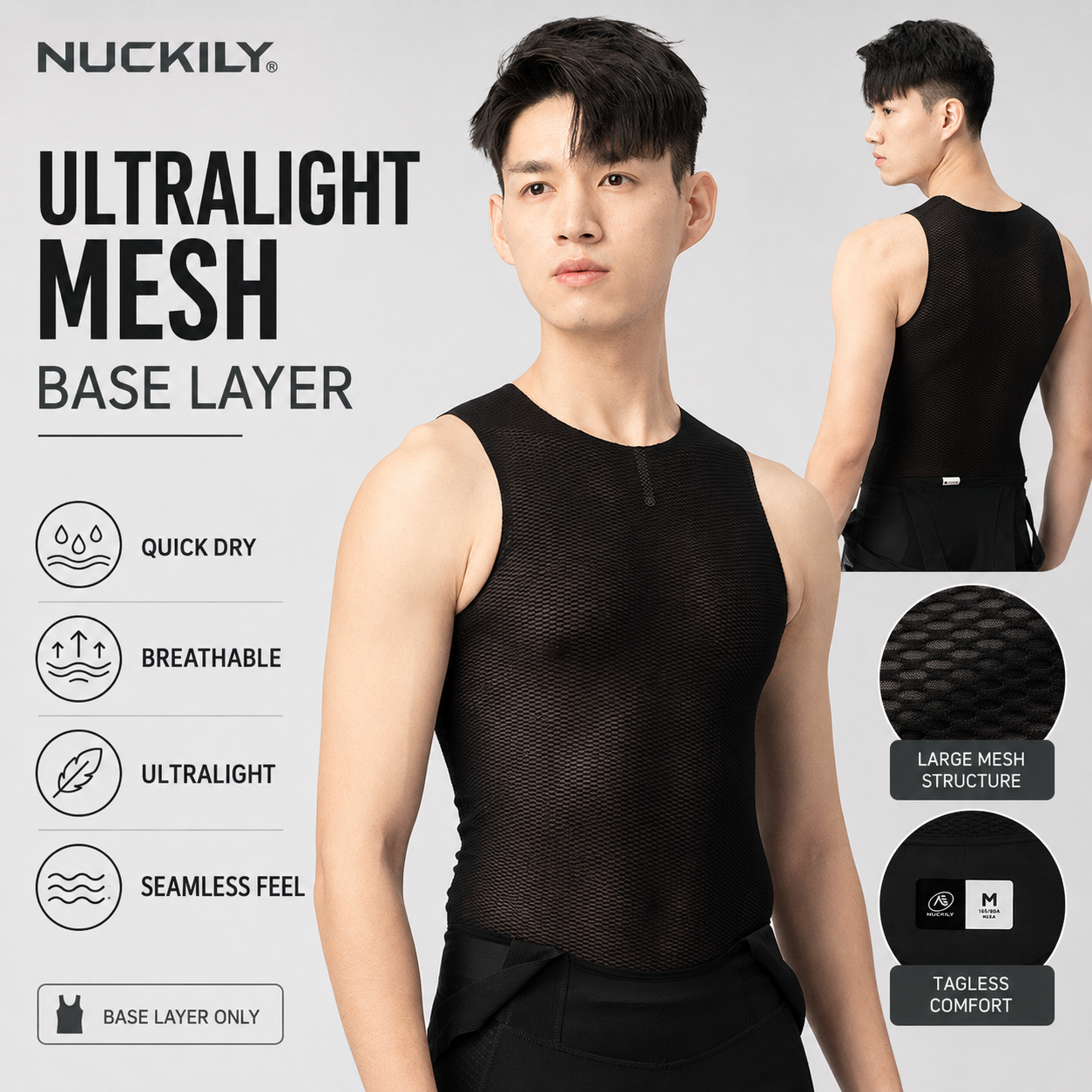 NUCKILY Men Cycling Base Layer - Sleeveless Undershirt recension och pris