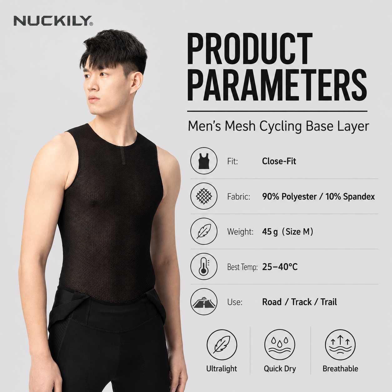 NUCKILY Men Cycling Base Layer - Sleeveless Undershirt recension och pris