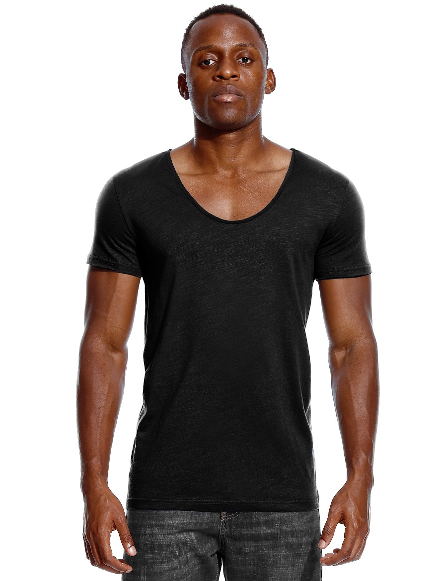 Scoop Neck T Shirt for Men Low - Undershirt Crew Neck recension och pris