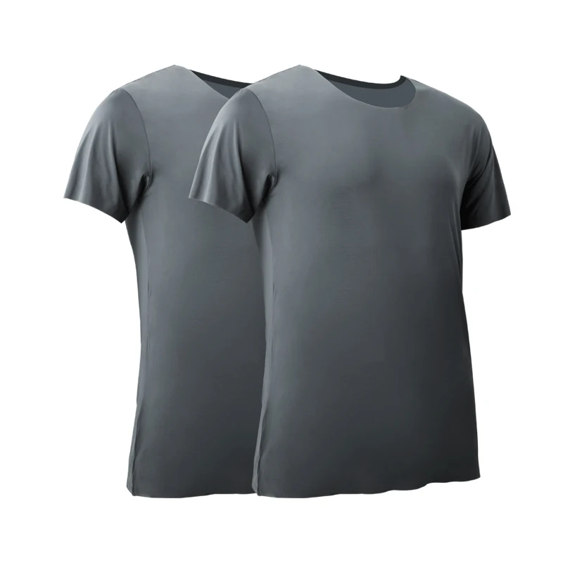 2PCS Men's Summer Ice Silk Sea - Undershirt Crew Neck recension och pris