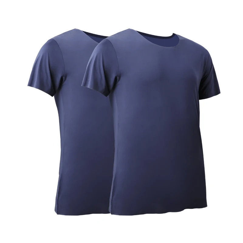 2PCS Men's Summer Ice Silk Sea - Undershirt Crew Neck recension och pris