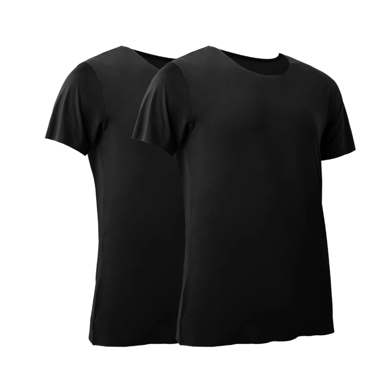 2PCS Men's Summer Ice Silk Sea - Undershirt Crew Neck recension och pris