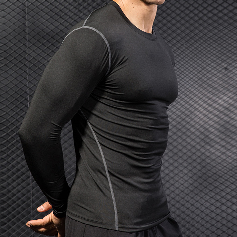 Men's Running Sports Long Slee - T Shirt Tight Fit recension och pris