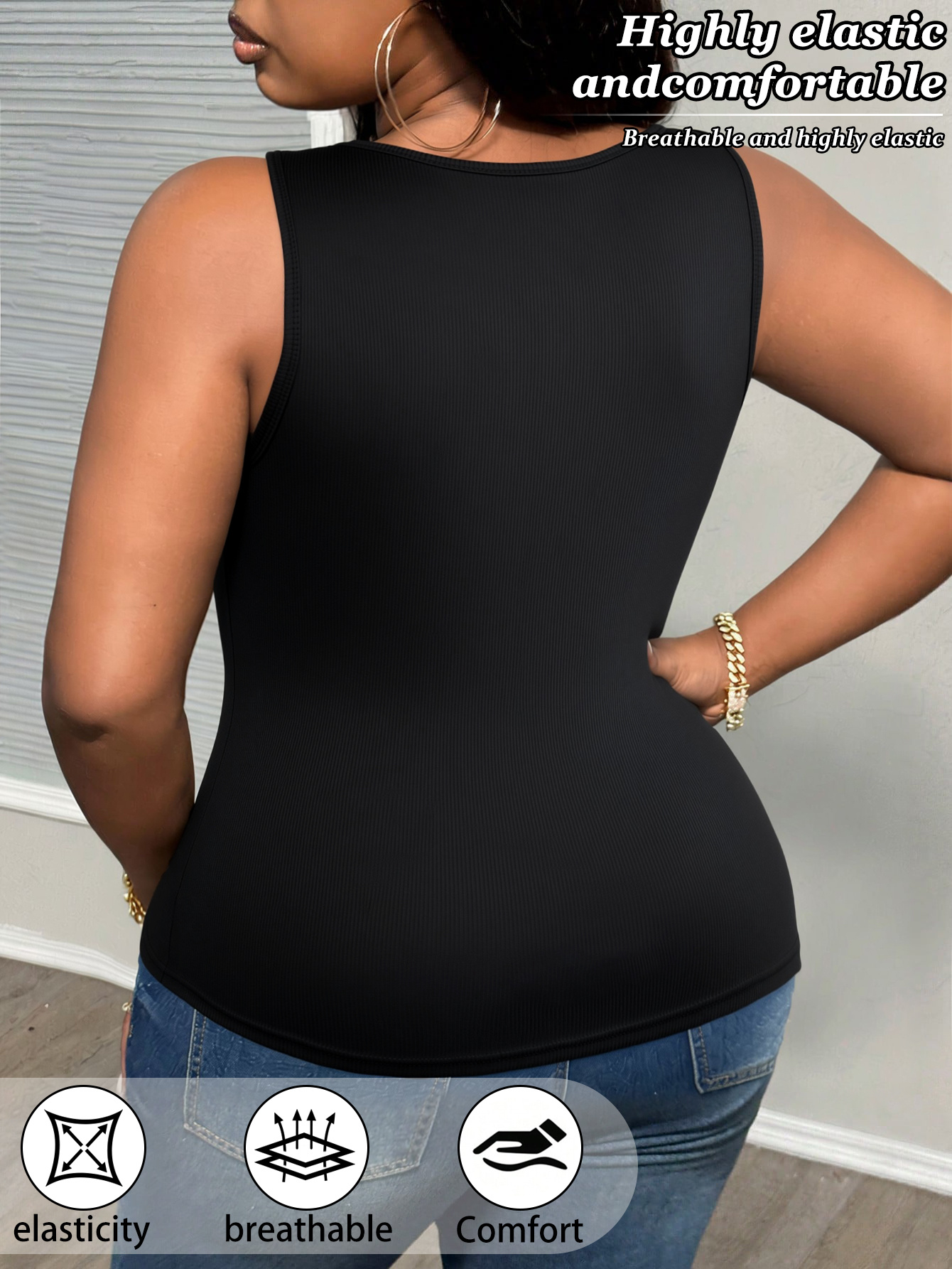 3-Pack Plus Size Lace V-Neck V - Sleeveless Undershirt recension och pris