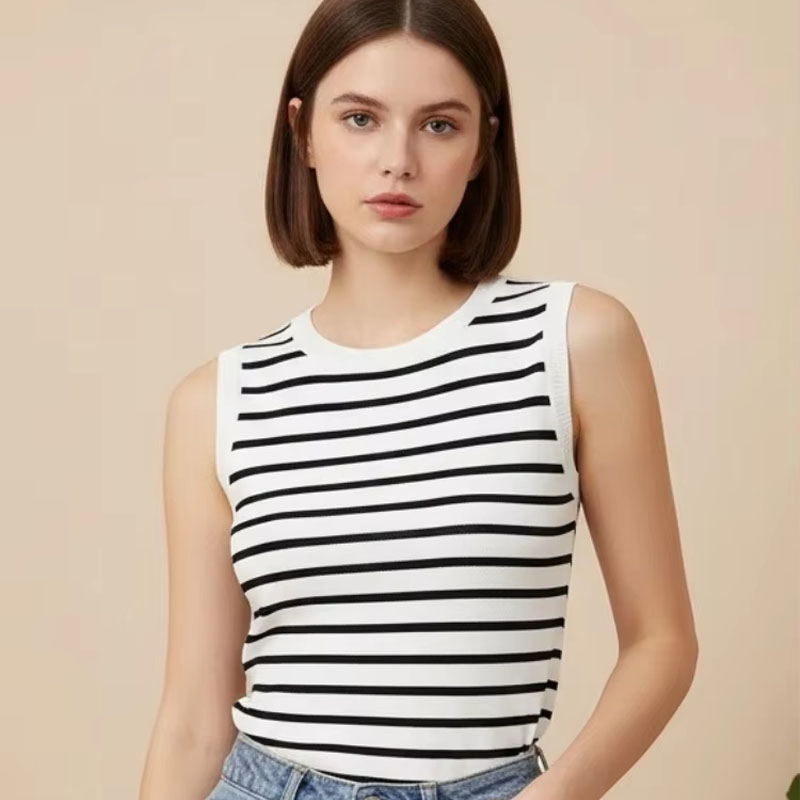 One Size Short Striped Ice Sil - Sleeveless Undershirt recension och pris