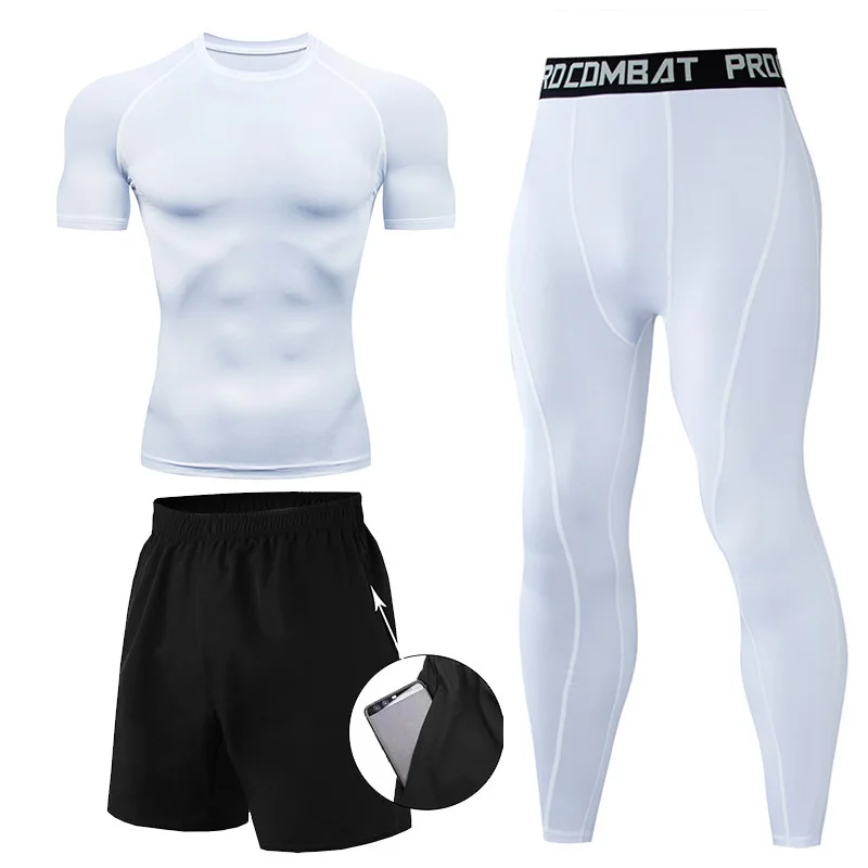 3 Pieces Fitness Suits Athleti - Compression Shorts Athletes recension och pris