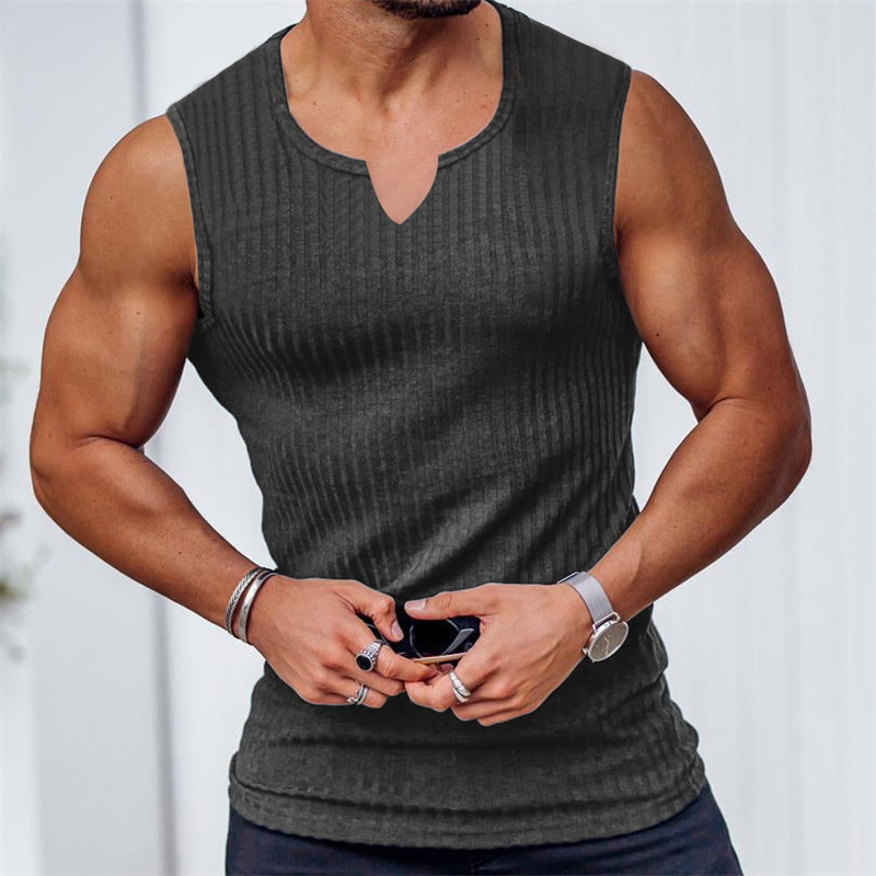 2024 Summer new men V-neck Ves - Undershirt Crew Neck recension och pris