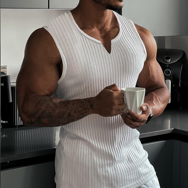2024 Summer new men V-neck Ves - Undershirt Crew Neck recension och pris