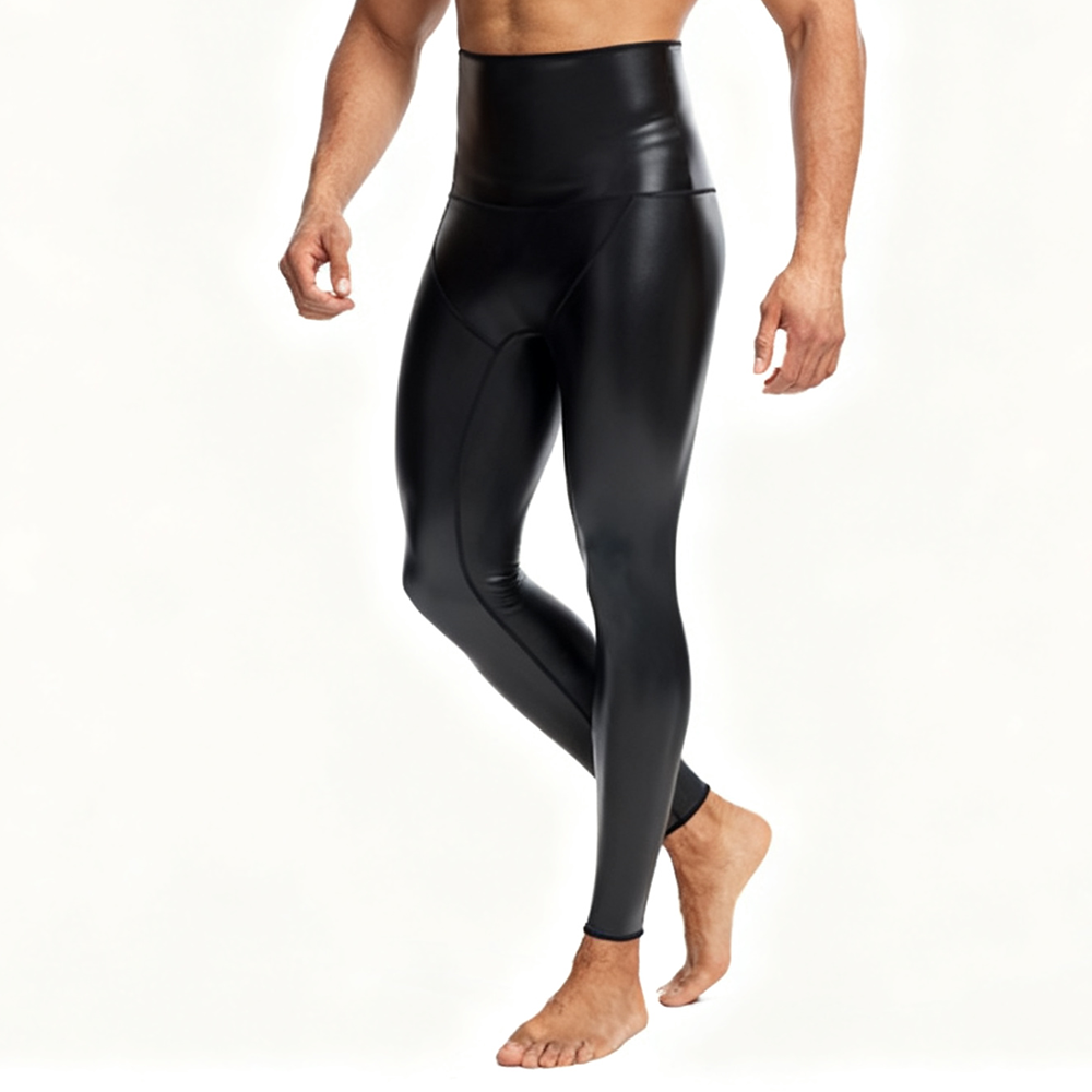Sexy Men PU Leather Long Pants - Compression Long Pant recension och pris