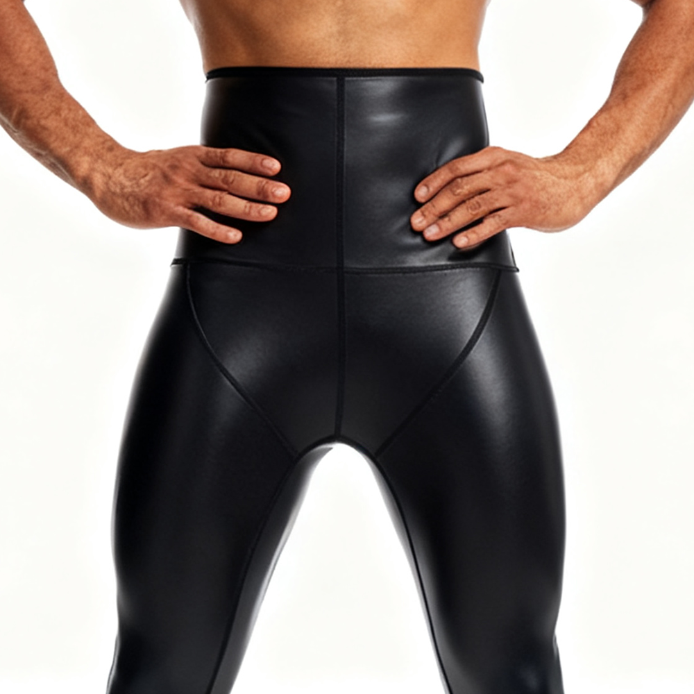 Sexy Men PU Leather Long Pants - Compression Long Pant recension och pris