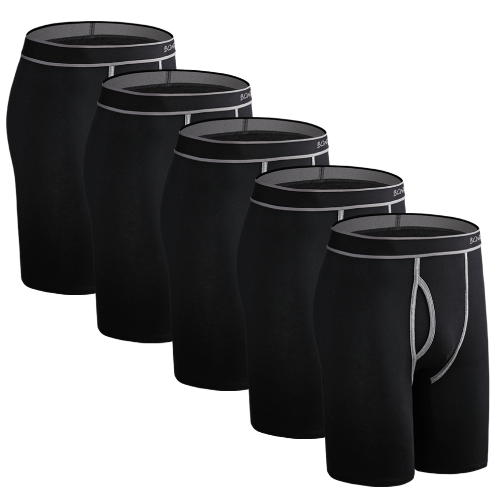 5pcs Long Boxer Mens Boxer Sho - Boxer Brief Pack Cotton recension och pris