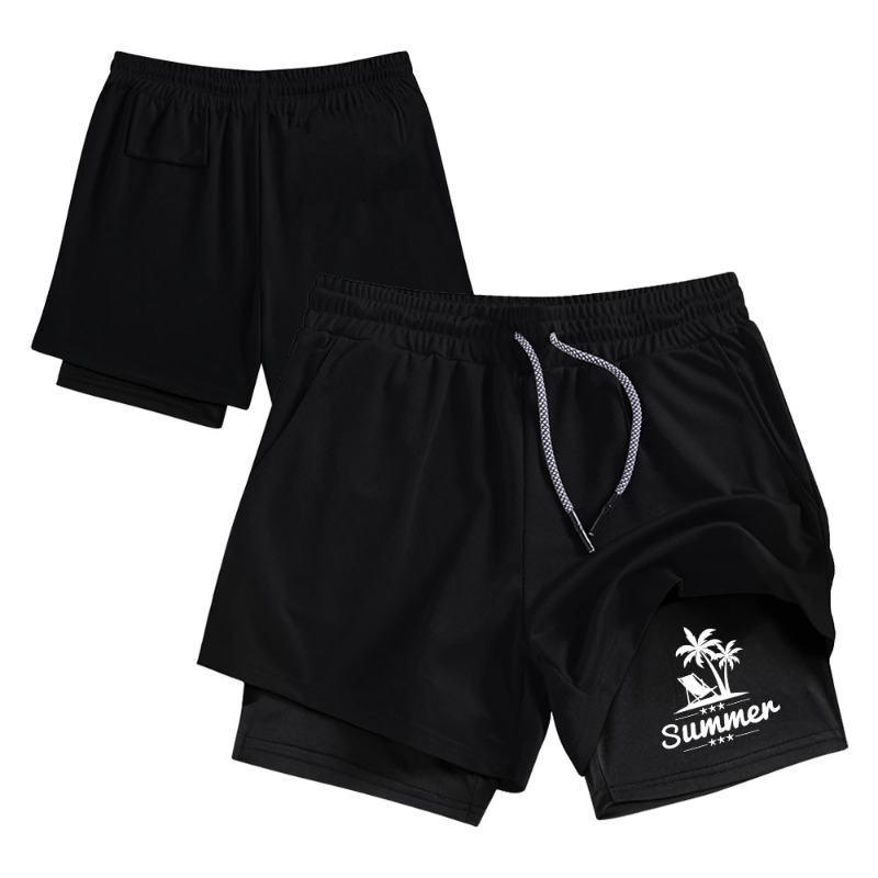Summer Men's Double Layer Runn - Compression Shorts Athletes recension och pris