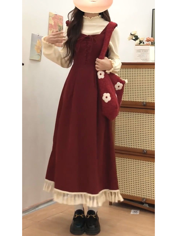 Elegant Red Tassel Vest Dress  - Base Layer Top recension och pris