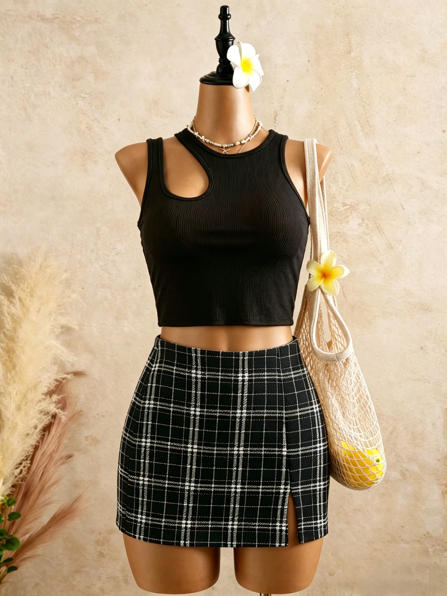 2 Piece Outfits Women Cutout R - Tank Top Ribbed recension och pris