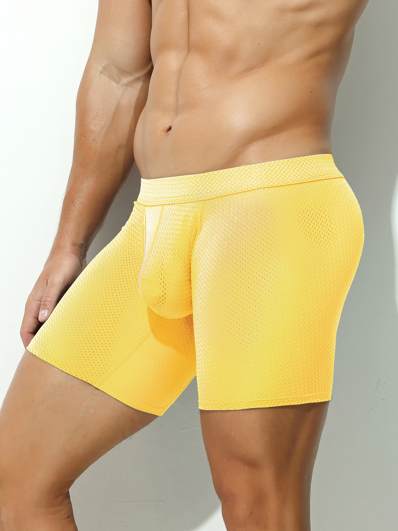 1pcs Men's Long Boxer Underwea - Mesh Sport Boxer recension och pris